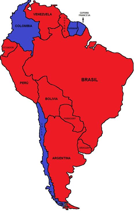 America Do Sul Mapa Politico Learnbraz