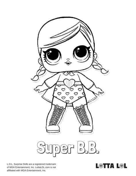 Super Bb Lol Surprise Doll Coloring Page Lotta Lol