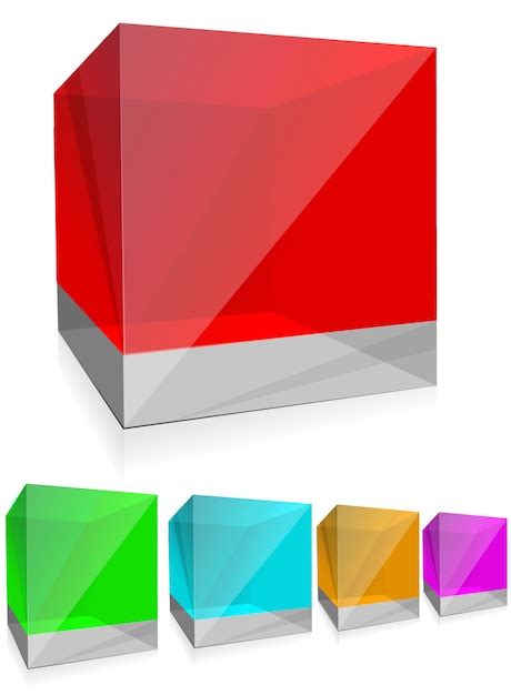 Premium Vector Glossy Colored Glass Cubes