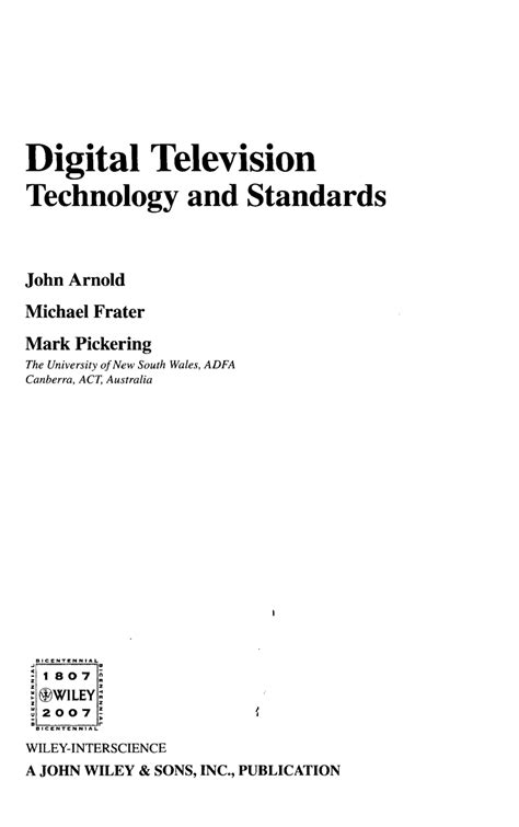 Pdf Digital Television Technology And Standards