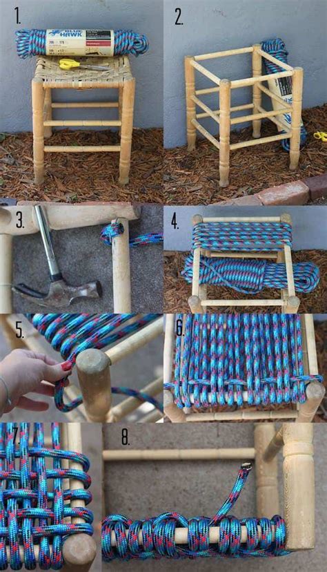 Diy How To Restore A Woven Stool With Rope Recyclart