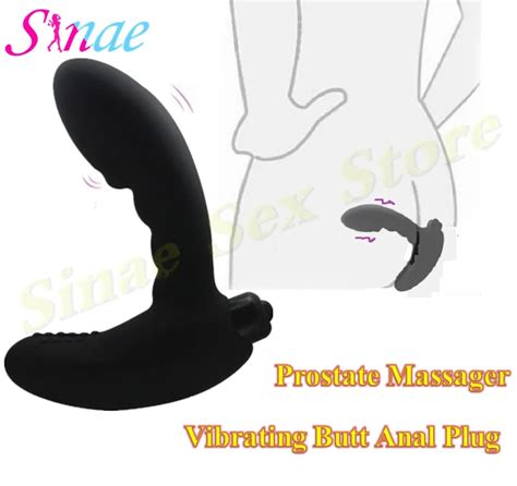 Medical Silicone Electric Prostate Massager Vibrating Butt Anal Plug Vibrator Sex Delay Spray