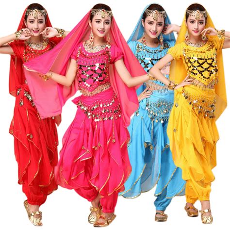 4pcs Set Belly Dance Costume Bollywood Costume Indian Dress Women