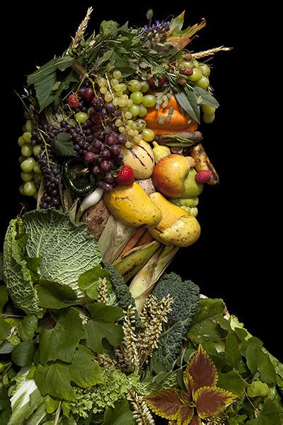 Creative Portraits Made Of Fruits Vegetables And Flowers
