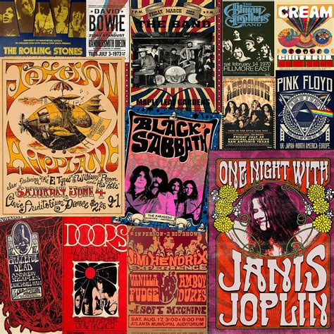 Vintage Rock Band Posters For Grunge Music Room Decor Aesthetic 18x12