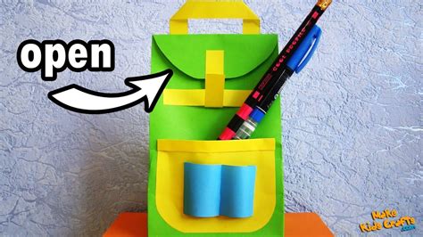 How To Make Backpack Paper Bag Easy Paper Crafts Diy Youtube