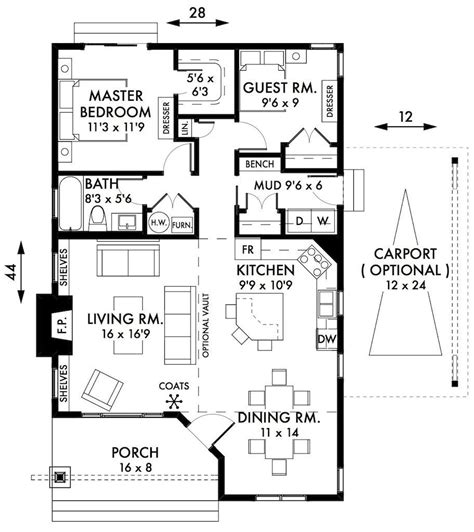 House Plans With Mudroom And Open Floor Plan Cottage Floor Plans