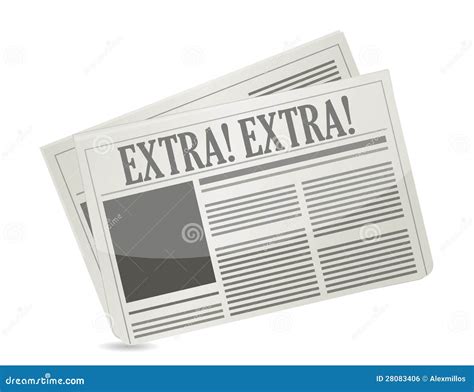 Newspapers Showing Extra Extra Message Stock Illustration