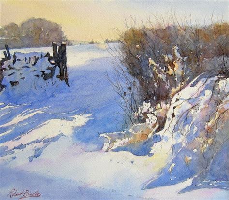 Robert Brindley Winter Landscape Painting Winter Watercolor Winter