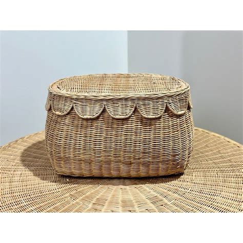 Scallop Rattan Basket Small The Home Decor Outlet