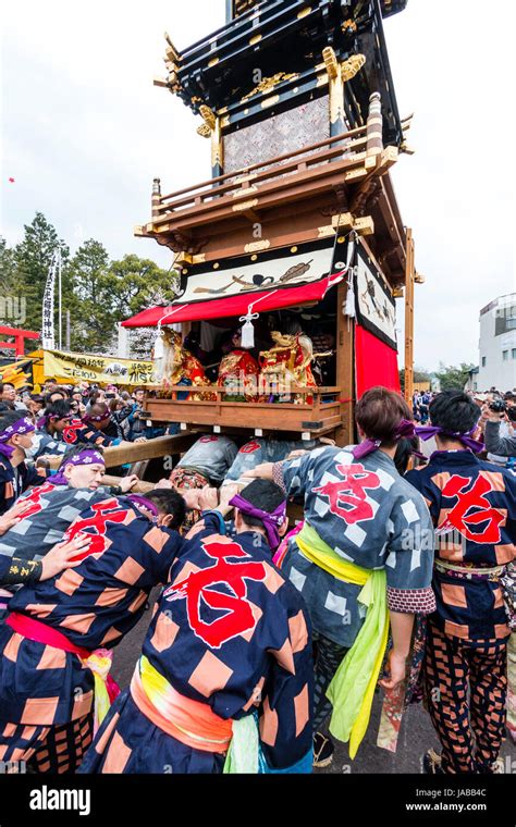 Inuyama Festival In Japan Massive 3 Storey Wooden Dashi Float Also