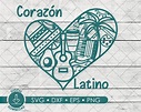 Corazon Latino Hispanic SVG, Dxf , Png, Eps, Digital Download Hispanic ...
