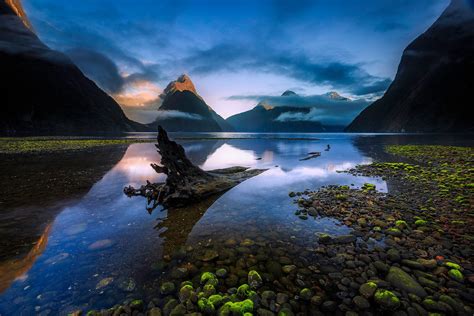 New Zealand South Island Bay Lake Reflection Mountain Wallpapers