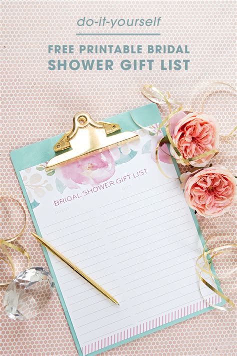 2 templates in 3 sizes: Print This Darling, Floral Bridal Shower Gift List For FREE!