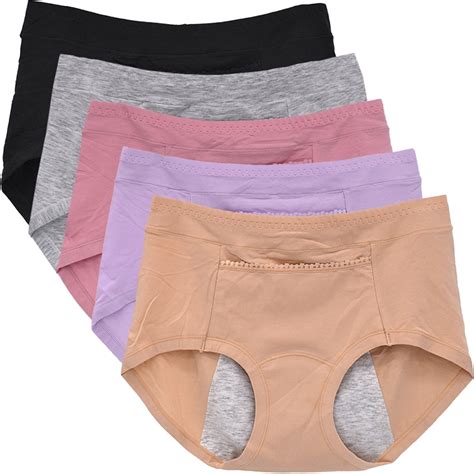 Womens Panty With Pocket Physiological Pants Leakproof Period Panties Cotton Black Underpants