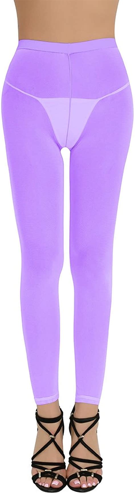 Acsuss Womens Semi Opaque Tights Sheer Footless Pantyhose Seamless