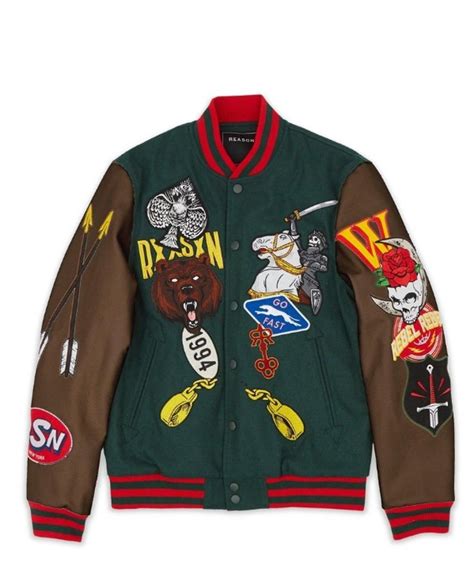 Varsity Jacket Wool Exterior With Pu Sleeves And Quilted Satin