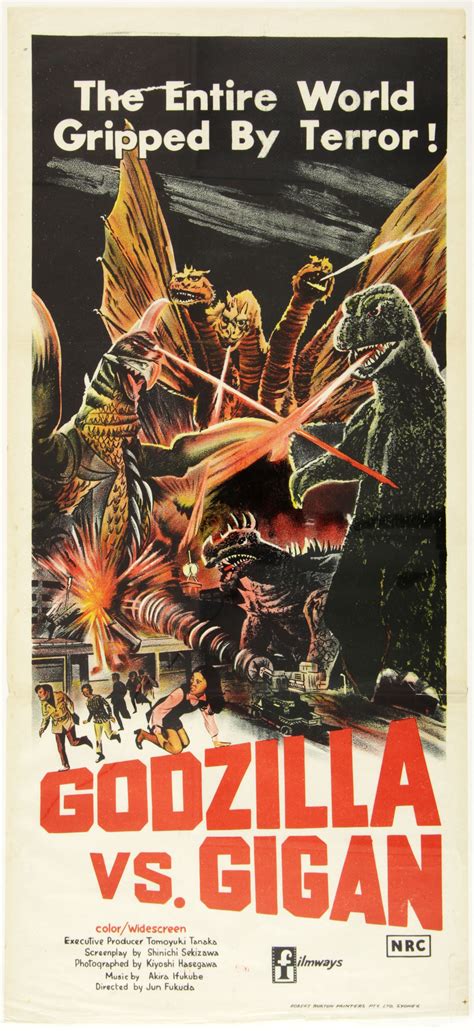 Godzilla Vs Gigan 1972 Classic Movie Posters Horror Movie Posters