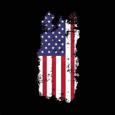 Vector Grunge American Flag On Black Background Stock Vector