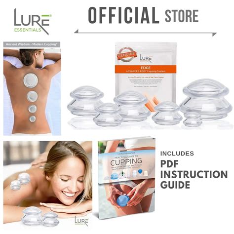 Edge Cupping Therapy Set By Lure Essentials Silicone Vacuum Cups 6 Clear Ebay
