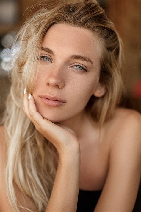 Blonde Alexey Polsky Face Women Model Portrait HD Phone Wallpaper