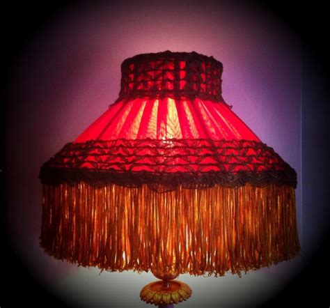 An 1880s Restored English Victorian Kerosene Lampshade A Double Red