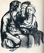 Käthe Kollwitz (1867 – 1945) - Two Chatting Women with Two Children ...