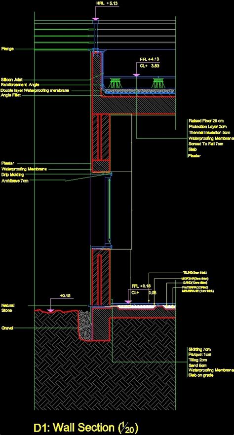 Wall Section Dwg Section For Autocad • Designs Cad