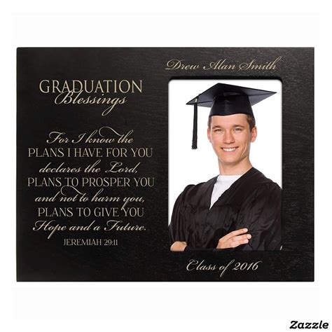 Classy Black Graduation Blessings Picture Frame Zazzle Graduation