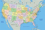 Bundesstaaten der USA - 50 Staaten auf der Landkarte der USA