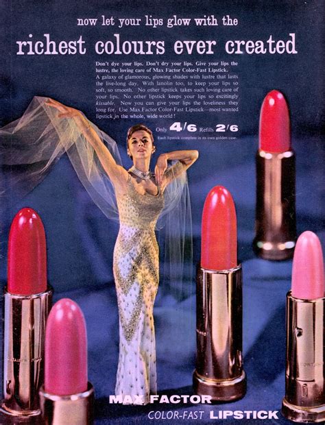 Max Factor Color Fast Lipstick 1950s Ad From Vanity Fair Uk Fashion