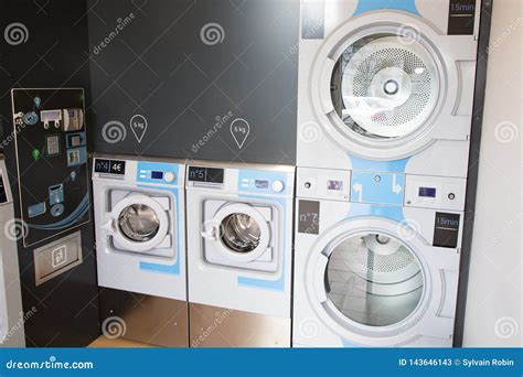 Laundromat Row Of Washers Royalty Free Stock Photo