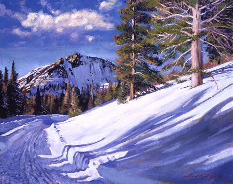 Snowy Mountain Road Painting By David Lloyd Glover Pixels