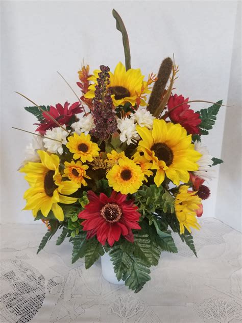 Maybe you would like to learn more about one of these? Fall Cemetery Vase Flowers Cemetery Decoration Flower ...