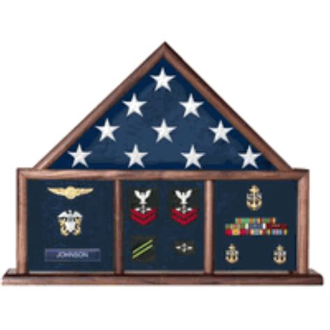 Military Flag And Medal Display Case Shadow Box