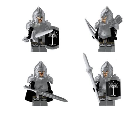 4pcs Silver Gondor Minifigures Compatible Lego Lord Of The Rings