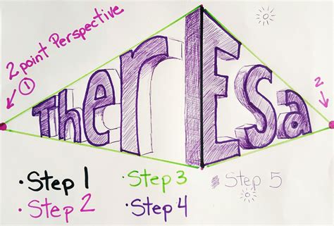 2 Point Perspective Name Directions Art Ed Central Art Lesson