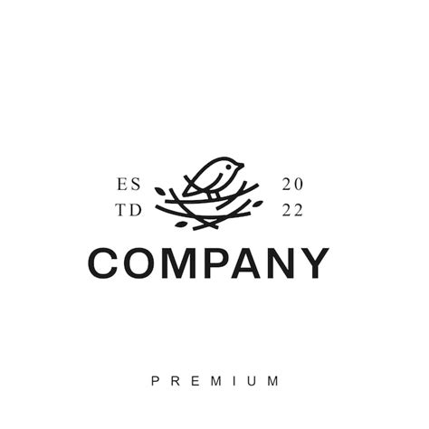 Ilustración Del Logo Del Nido De Pájaro Vector Premium