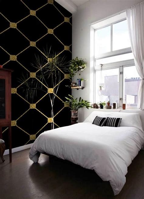 Gold Glitter Rhombus Removable Wallpaper Golden And Black