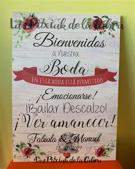 Cartel De Bienvenida A La Boda De Fabiola Las Pitxiak De La Cabra