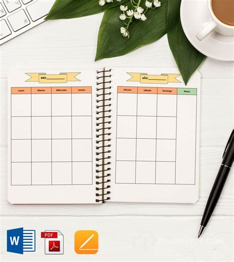 Plantilla Agenda Semanal Y Mensual Para Imprimir Gratis Plantillatop