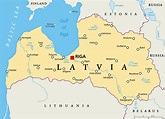 Mapa de ciudades de Letonia - OrangeSmile.com