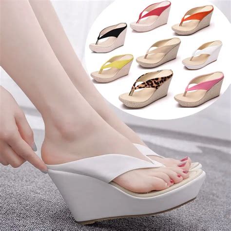 free shipping over 15 crystal queen women beach sandals platform wedges sandals high heels