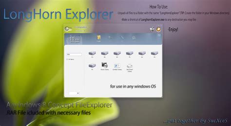 Longhorn Explorer Skin Pack Theme For Windows 10