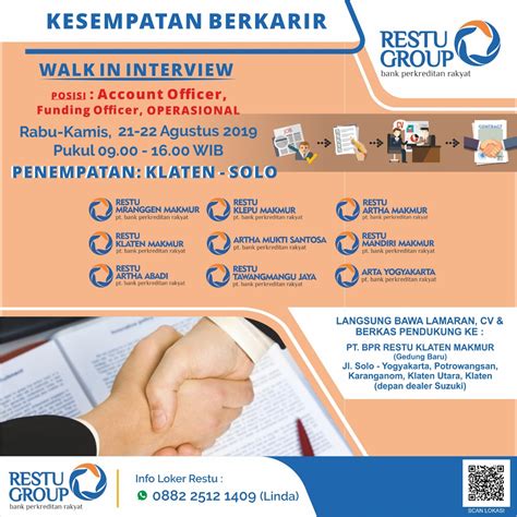 Самые новые твиты от loker klaten (@lokerklaten): Lowongan Pekerjaan PT BPR Restu Klaten Makmur - ACEC UMS