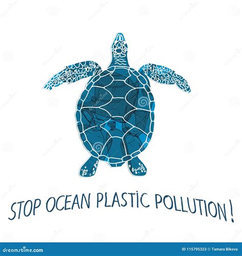 Stop Trashing Our Ocean Stock Illustration Illustration Of Graphic