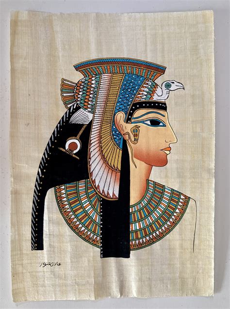 Egyptian Papyrus Art Of Cleopatra The Last Pharaoh” On Handmade Egyptian Papyrus Paper