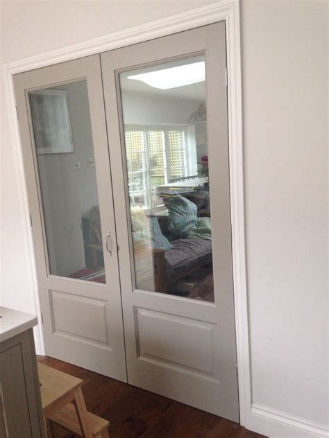 My Glazed Double Doors Painted Hardwick White By Farrow And Ball
