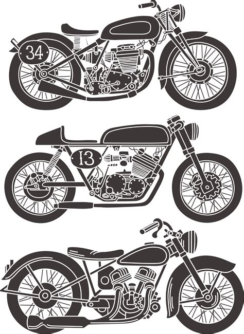 Vintage Motorcycle Vector Set Free Vector Cdr Download