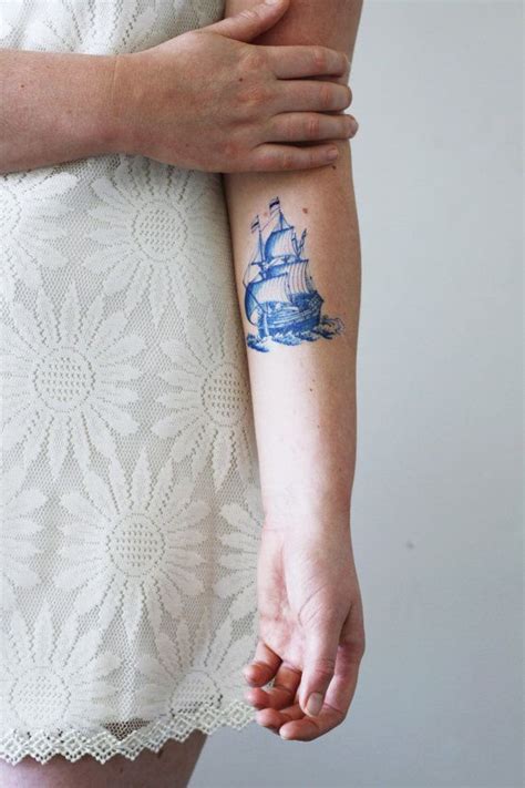 Blue Ink Tattoos Large Tattoos Sister Tattoos Cute Tattoos Ship